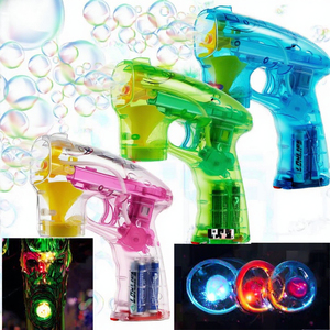 3 Piece LED <b>Bubble</b> Gun Set Electric <b>Bubble</b> Blower Toy with <b>Bubble</b> Solution Refill for <b>Kids</b> Indoor Outdoor Party - Product Image 2