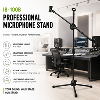 Support de microphone professionnel réglable, trépied en métal robuste pour scène, studio et enregistrement