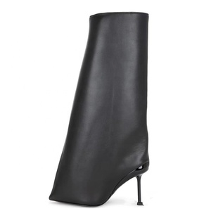 Size 44 Wide Top Women's Knee High <b>Boots</b> Pointed Toe Strange Upper Pants Long Booties Stiletto Thin Heels Stage Shoes - Product Image 4