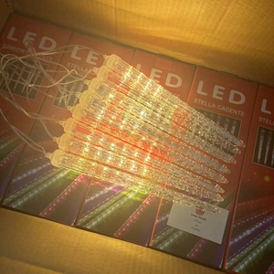Guirlandes lumineuses LED effet <span class=keywords><strong>pluie</strong></span> <span class=keywords><strong>de</strong></span> météores 40 cm, 8 tubes, étanches, connectables bout à bout, pour décoration intérieure - Product Image 6