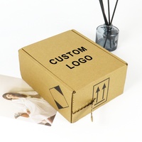 Boîte d'expédition en carton rigide écologique avec logo personnalisé, en matériaux recyclés, fermeture éclair, ouverture adhésive perforée, auto-adhésive