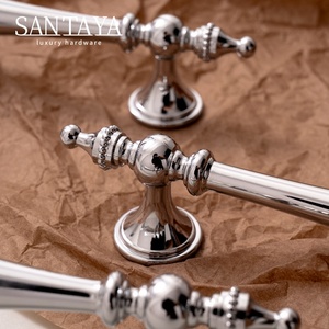 Santaya Chrome Furniture Brass <strong>Handle</strong> Silver Luxury Wardrobe Door <strong>Knob</strong> T-Bar Kitchen <strong>Cabinet</strong> <strong>Pull</strong> Solid <strong>Drawer</strong> <strong>Shell</strong> <strong>Handles</strong> - Product Image 2