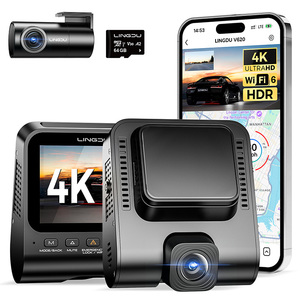 LINGDU V620 GPS Wifi Dashcam 4K 2.4 ''Tela 6 ADAS <span class=keywords><strong>Bluetooth</strong></span> EN Controle de Voz Ângulo de Lente Dupla 2 Canais 4K + 1080P Carro DVR Cam - Product Image 1