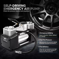 Gonfleur de pneus 2 cylindres DC 12V compresseur d'air de voiture 4 en 4 pompe à Air automobile Portable
