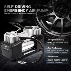 2 Zylinder Reifen füller DC 12V Auto Luft kompressor 4 in 4 Tragbare Auto Luftpumpe - Product Image 2