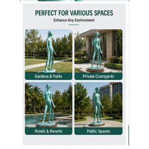 Sculptures d'extérieur en bronze Yuda, fabricant direct, couleur verte, statue de femme nue en bronze coulé, sculptures d'art érotiques nues à vendre - Product Image 1
