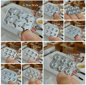 1:12 Dollhouse Accessories <strong>Miniature</strong> Model Animal Love Star Pattern Japanese Silver Metal Mini Baking Mold <strong>Kitchen</strong> <strong>Tool</strong> - Product Image 5