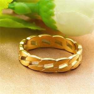 European American Style <b>Titanium</b> Steel Hollow <b>Chain</b> Ring Women's Punk Motorcycle Ring Vintage Gold Color Gift Jewelry - Product Image 1