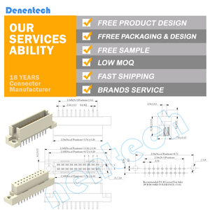 <strong>2.54mm</strong> Brass <strong>Connector</strong> Grey Color R Type Straight PCB <strong>2.54mm</strong> Pitch Euro <strong>Connector</strong> 3-Rows 2*32PIN 64PIN Male DIN41612 <strong>Connector</strong> - Product Image 3