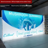 Pared de Fondo para Exposiciones, Caja de Luz Plegable con LED, Pantalla de Malla Retráctil, Construcción Rápida