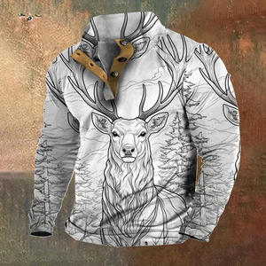 Felpa da <span class=keywords><strong>uomo</strong></span> con stampa fotografica 3D personalizzata alla moda stile americano Bear carar Pullover con colletto rialzato felpa - Product Image 2