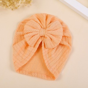 Gorro de Ganchillo de Color Sólido en Tela de Nailon de Alta Calidad, Gorro de Bebé con Lazo Grande, Turbantes <span class=keywords><strong>para</strong></span> Primavera, Pañuelos <span class=keywords><strong>para</strong></span> la Cabeza de Princesa - Product Image 6