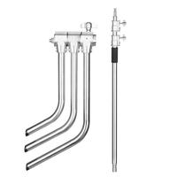 Trépied de support C en acier inoxydable robuste 1.5-3.3m support de lumière extensible pour la photographie vidéo pliant et réglable