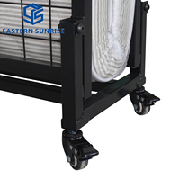 Lit d'extérieur portable de haute qualité, base en fil de fer, lit pliable à faible hauteur avec matelas confortable et luxueux et roues flexibles
