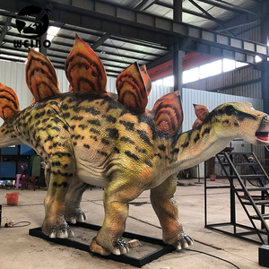 Estatua de Dinosaurio Animatrónico de Tamaño Real, <span class=keywords><strong>Piel</strong></span> de Silicona, Estructura de Acero, Escultura de Grado Museo, Decoración para Exhibición de Estegosaurios - Product Image 6