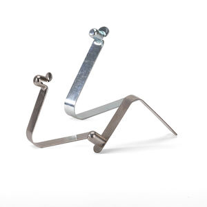 เหล็กสปริงเคลือบผงขึ้นรูปด้วยกรรมวิธีปั๊มขึ้นรูปโลหะ<span class=keywords><strong>แผ่น</strong></span>แบบกำหนดเองได้อย่างแม่นยำ สำหรับคลิปล็อคเสาเต็นท์ - Product Image 2