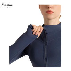 EVELYN OEM ODM High Elastic Quick-Drying Slim Fit Sports Jacket Breathable Stand-Up Collar Yoga Workout <strong>Clothes</strong> for <strong>Adults</strong> - Product Image 6