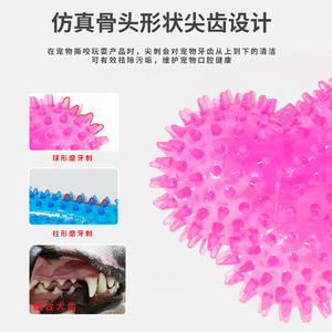 Nuevo juguete para mascotas con forma de hueso, con púas y sonido, para limpieza dental, juguete chirriante para perros, venta al por mayor. - Product Image 5
