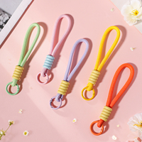 Llavero de cordón al por mayor, cordón abrible y colorido para teléfono móvil, llaves, mochila, cuchillo, correa de paracord con anillo para dedo, llavero