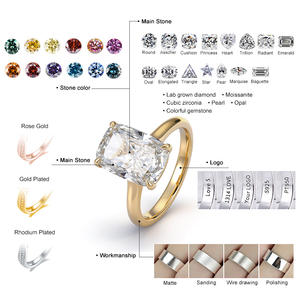 แหวนหมั้น/แต่งงานดีไซน์ทันสมัย ประดับเพชรแล็บเกรด 4 กะรัต ทรงเรเดียนท์คัท ชุบทองคำขาว 14k สี DEF รับรองโดย IGI สำหรับผู้หญิง - Product Image 2