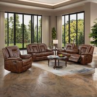 Canapé modulaire inclinable en cuir Frank au design ergonomique, convertible, moderne, pour salon