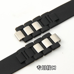 Un <span class=keywords><strong>bracelet</strong></span> de <span class=keywords><strong>montre</strong></span> étanche noir et blanc de 20*10 mm, accessoire pour le <span class=keywords><strong>bracelet</strong></span> de <span class=keywords><strong>montre</strong></span> en silicone surélevé <span class=keywords><strong>Cartier</strong></span> 21st Century. - Product Image 5
