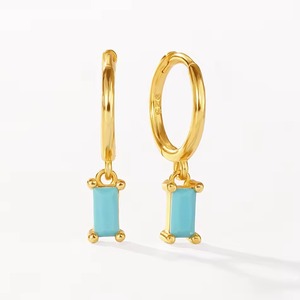 ต่างหูเพชรสวิสสีเงินสเตอร์ลิงสีทอง18K อินเทรนด์ผู้จำหน่ายจากโรงงาน925 - Product Image 4