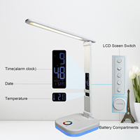 Lampe de chevet moderne nordique en plastique, lampe de bureau LED USB à intensité variable avec RGB pour salle de lecture, chambre ou bureau