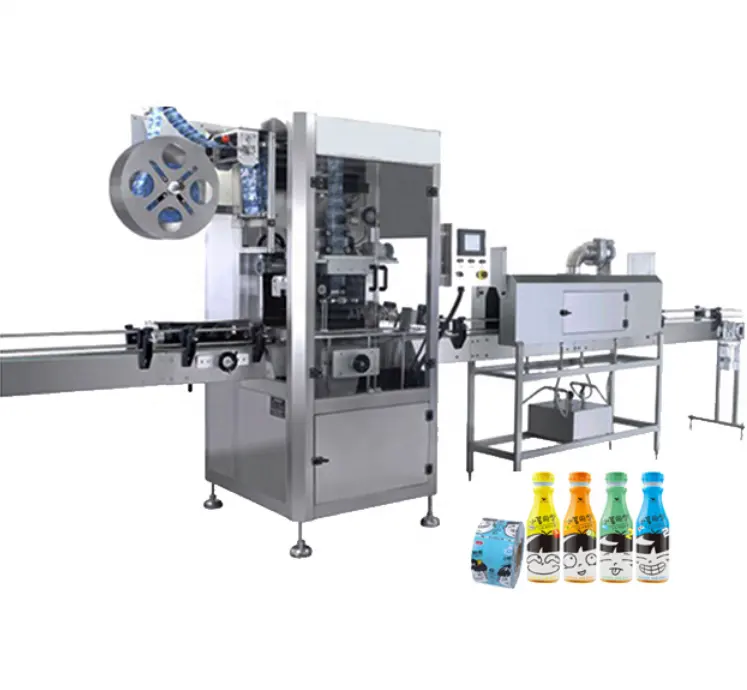 Automatic Shrink sleeve applicator with steam tunnel heating bottle shrink sleeve Labeling Machine