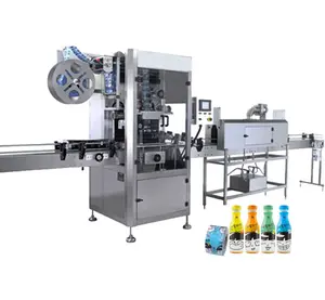 Automatic Shrink sleeve applicator with steam tunnel heating bottle shrink sleeve Labeling Machine