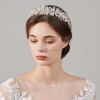 Nouvelle conception, couronne de mariée en argent faite à la main avec cristaux et alliage PU, diadème pour filles, idéal pour bal de promo et fiançailles