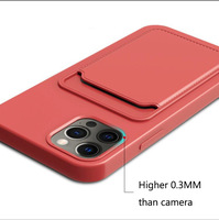Coque arrière en silicone pour téléphone portable, étui portefeuille en TPU souple avec fente pour carte de 6.1 pouces, porte-carte pour iPhone 15