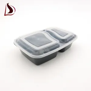 DJ prezzo di fabbrica 6828 usa e getta 2 scomparti 3 scomparti plastica Take Away Bento Lunch Box contenitore per alimenti