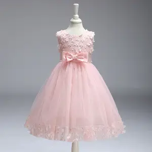 FSMKTZ儿童夏季花朵迷你连衣裙10色可用女婴薄纱连衣裙正式女婴仙女连衣裙