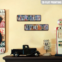 Letrero Metálico Estilo Collage Vintage para Taller, Decoración de Pared Retro Desgastada para Garaje y Cuarto de Hombre