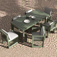 Ensemble de table et de chaises de salle à manger en aluminium résistant aux intempéries, moderne et personnalisé, pour hôtel et cour - Meubles d'extérieur Sherman