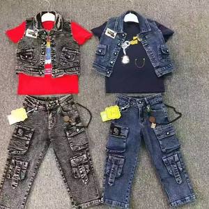 10.5 dolar modeli YQ291 yaşları 2-5 yıl çocuk çocuk kargo erkek desenli çocuklar kot malzeme çocuk 3 adet ile Set - Product Image 3