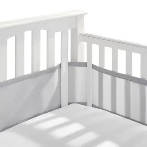 친환경 통기성 안전 아기 메쉬 유아용 침대 라이너 아기 침대 보호대 주위 유아 범퍼 메쉬