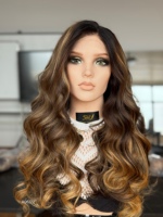 SHY 13x5 HD Lace Front Wig Cheveux Humains Bruts Balayage Ondulé Couleur Salon Pré-Plucké Perruque Effet Complet Usine OEM ODM