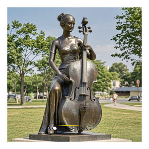 Estatuas de Violinista de Latón Hechas a Mano de Tamaño Real, Figura de Arte Metálico de Músico, Escultura para Decoración de Jardín - Product Image 6