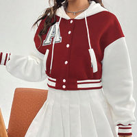 Fabricant OEM Manteau en chenille brodé en cuir imprimé StreetWear de baseball avec logo personnalisé pour les femmes Veste universitaire bombardier courte