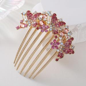 <span class=keywords><strong>Pas</strong></span> <span class=keywords><strong>cher</strong></span> prix cinq dents femmes épingle à cheveux plein <span class=keywords><strong>diamant</strong></span> alliage peigne à cheveux coloré strass papillon épingle à cheveux <span class=keywords><strong>pour</strong></span> les filles - Product Image 6