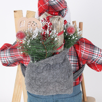 Nouvel An Noël Santa Home Collection Festival & Holiday Plaid Ski Xmas American Face Santa Figures