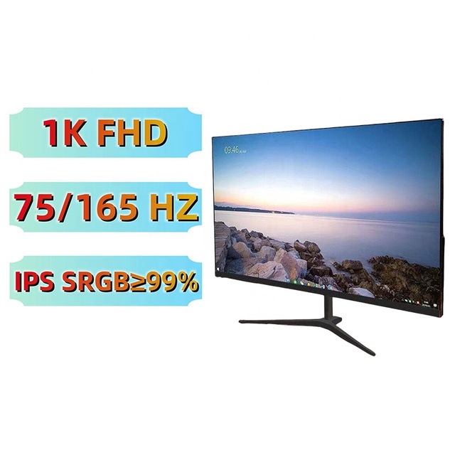 Hot Sale 22 24 Inch Wide Flat Screen PC Business Desktop PC Monitor 75hz 144hz Business Black Display Screen
