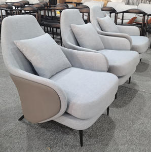 Fauteuil de salon moderne minimaliste en bois massif et fer avec dossier inclinable, chaise longue design pour salon, club-house, hôtel et réunion à domicile - Product Image 4