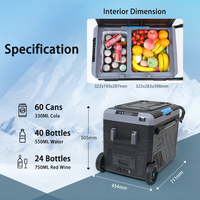 Mini-réfrigérateur 40L neuf pour voiture, compresseur 12V DC, glacière de camping, réfrigérateur-congélateur pour voiture