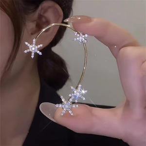 Joyería de Moda para Mujer Pendientes Ear <span class=keywords><strong>Cuff</strong></span> de Hoja con Cristal CZ sin Perforación Pendientes <span class=keywords><strong>Cuff</strong></span> de Mariposa con Estrás - Product Image 3