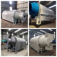 Sécheuse à tambour rotatif automatique à chauffage à l'huile avec composants de base à engrenages, capacité de 90 kg pour le séchage des noix, des céréales, des haricots, du riz, du maïs