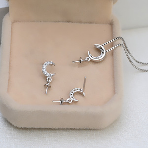 Conjunto de Joyería DIY para Mujer con Colgante de Plata S925 y Pendientes de Perla Huecos 1257, Accesorios de Cristal, Modelo Wenchi 15738 - Product Image 3