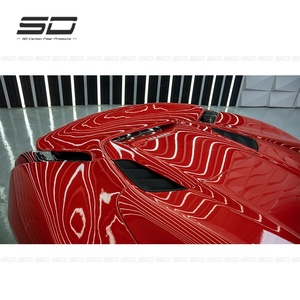 Kit <span class=keywords><strong>de</strong></span> carrocería <span class=keywords><strong>de</strong></span> fibra <span class=keywords><strong>de</strong></span> carbono seco, faldas laterales para parachoques <span class=keywords><strong>de</strong></span> coche, capó para Ferrari 488 GTB/Spider Facelift a estilo <span class=keywords><strong>Pista</strong></span> - Product Image 6